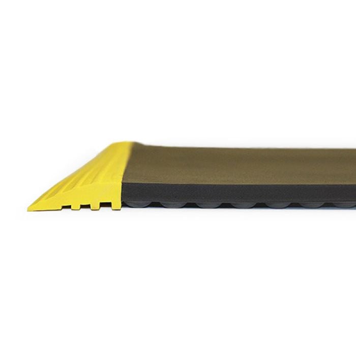 Bubble Down Anti-Fatigue Mat, Gray with Yellow Bevel